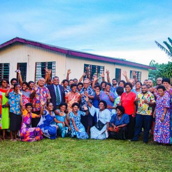 Chancellor Karavaki with Votua Villagers in Lekutu,Bua