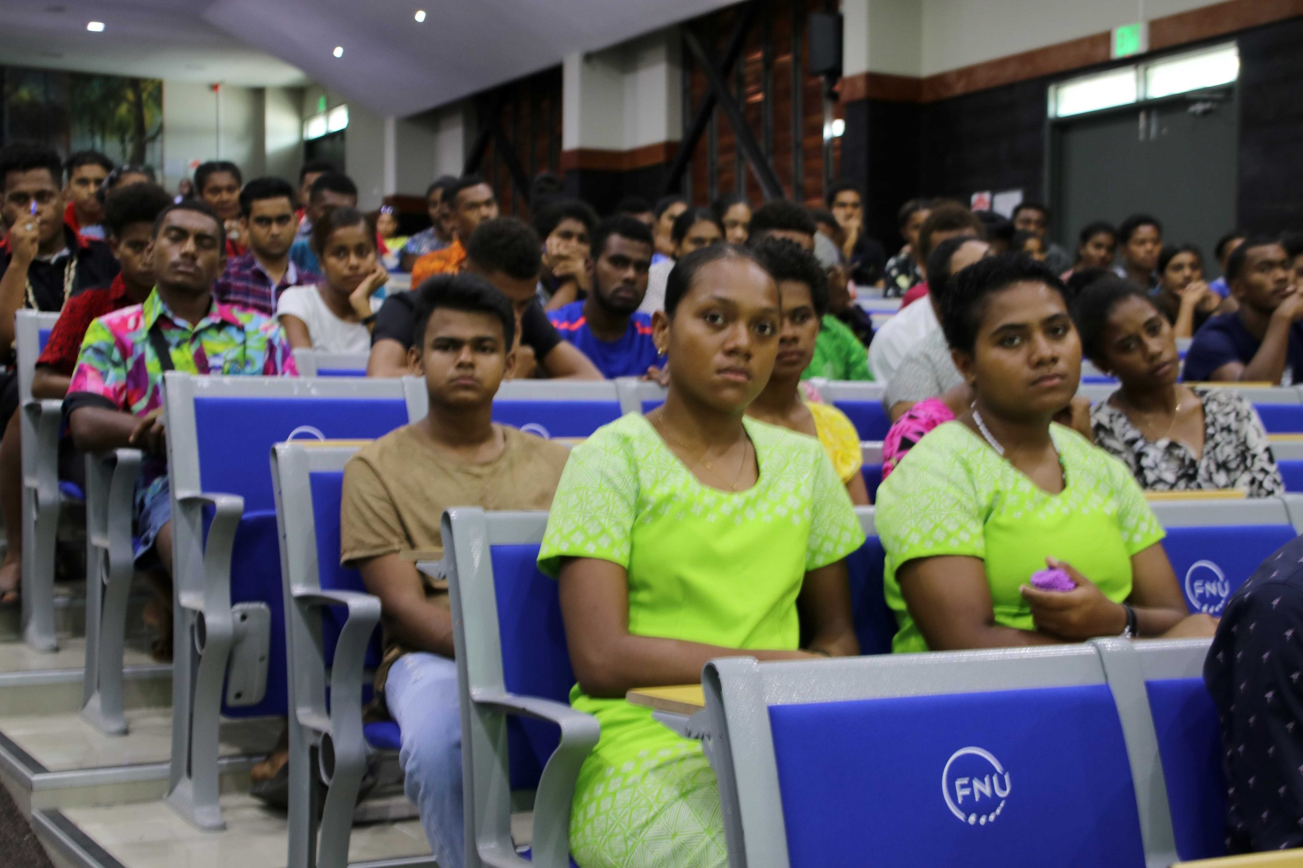 Aspirig teachers listening attentively during FNU orientation session at Natabua Campus Lautoka.