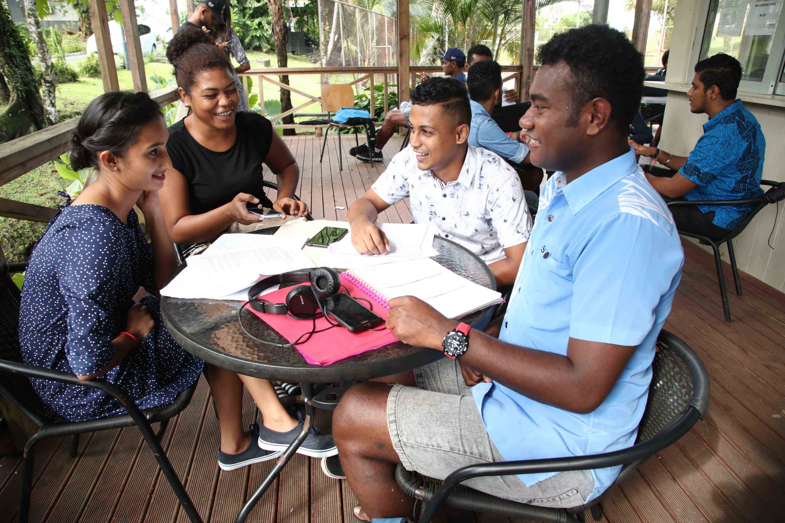 FNU students in deep discussions. Interested students have until 14 February to apply and enrol at FNU