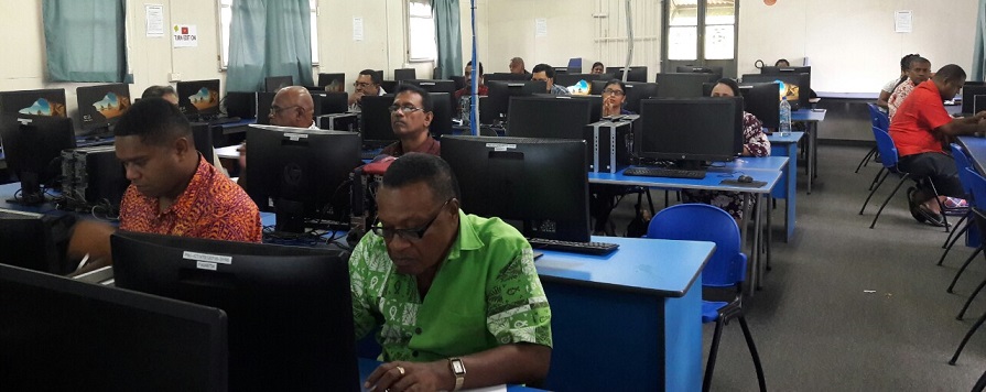 Participants from CBHTS at the Moodle refresher workshop at Nasinu Campus held on 12 July 2019.