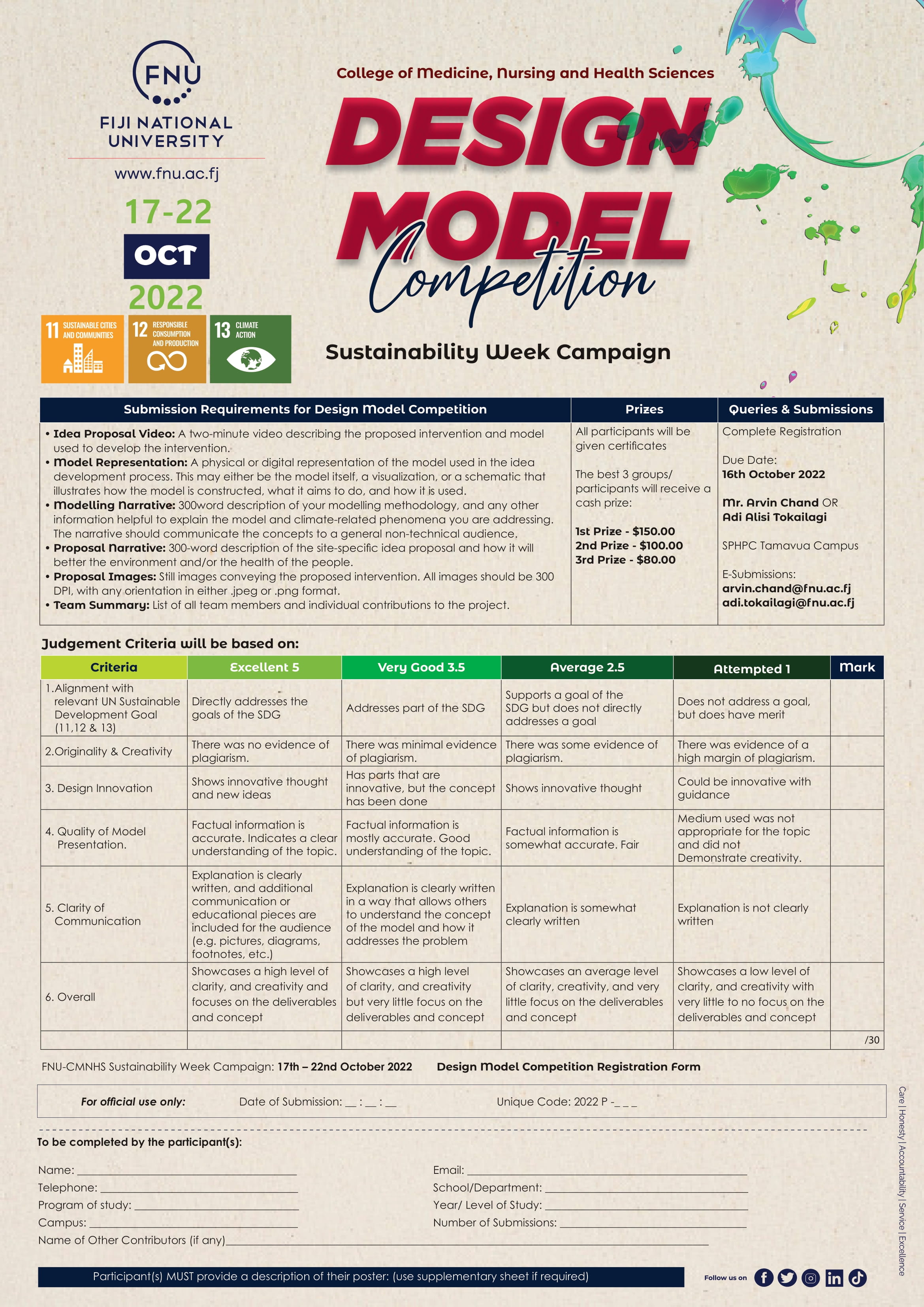 CMNHS Sustainability Week Design Model Competition