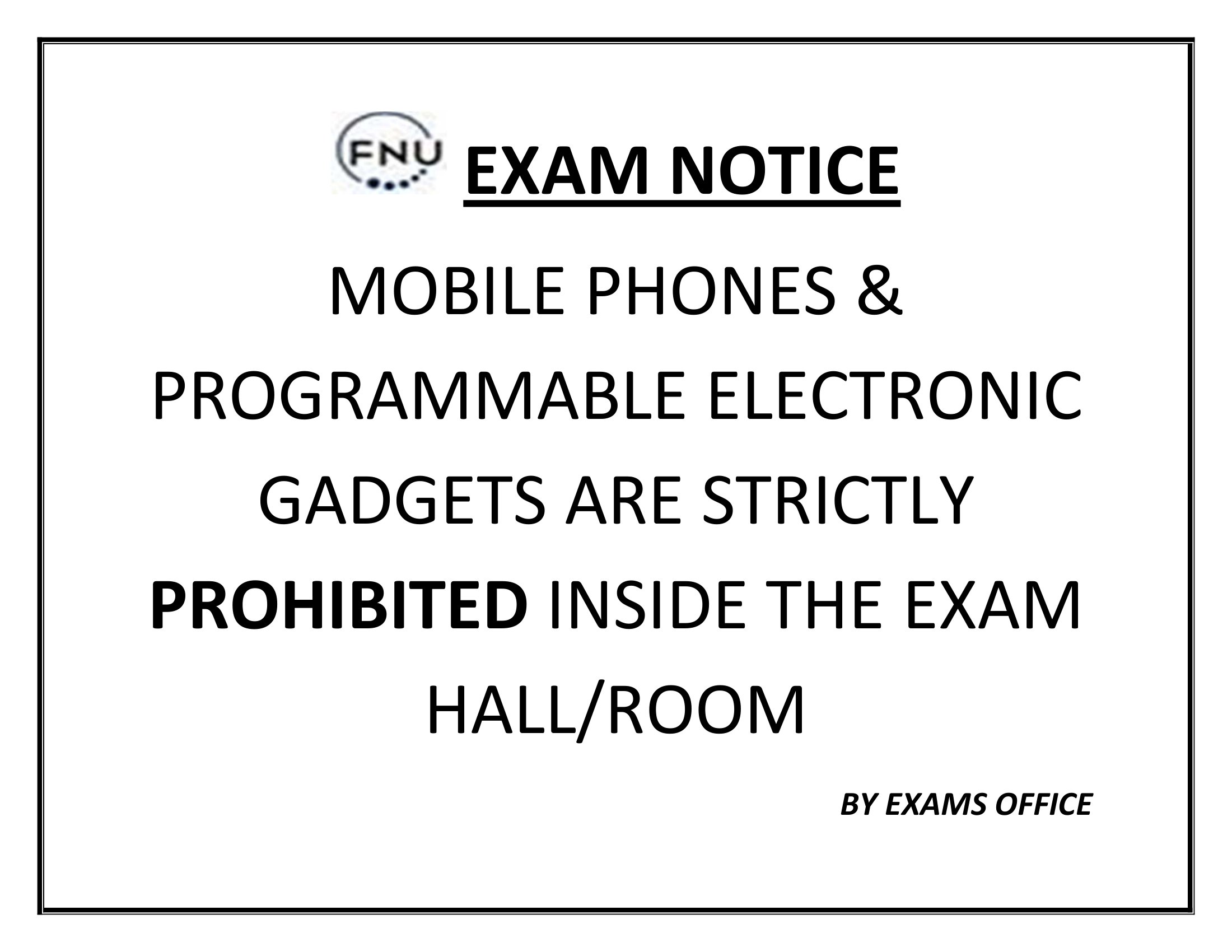 Exam Notice 1