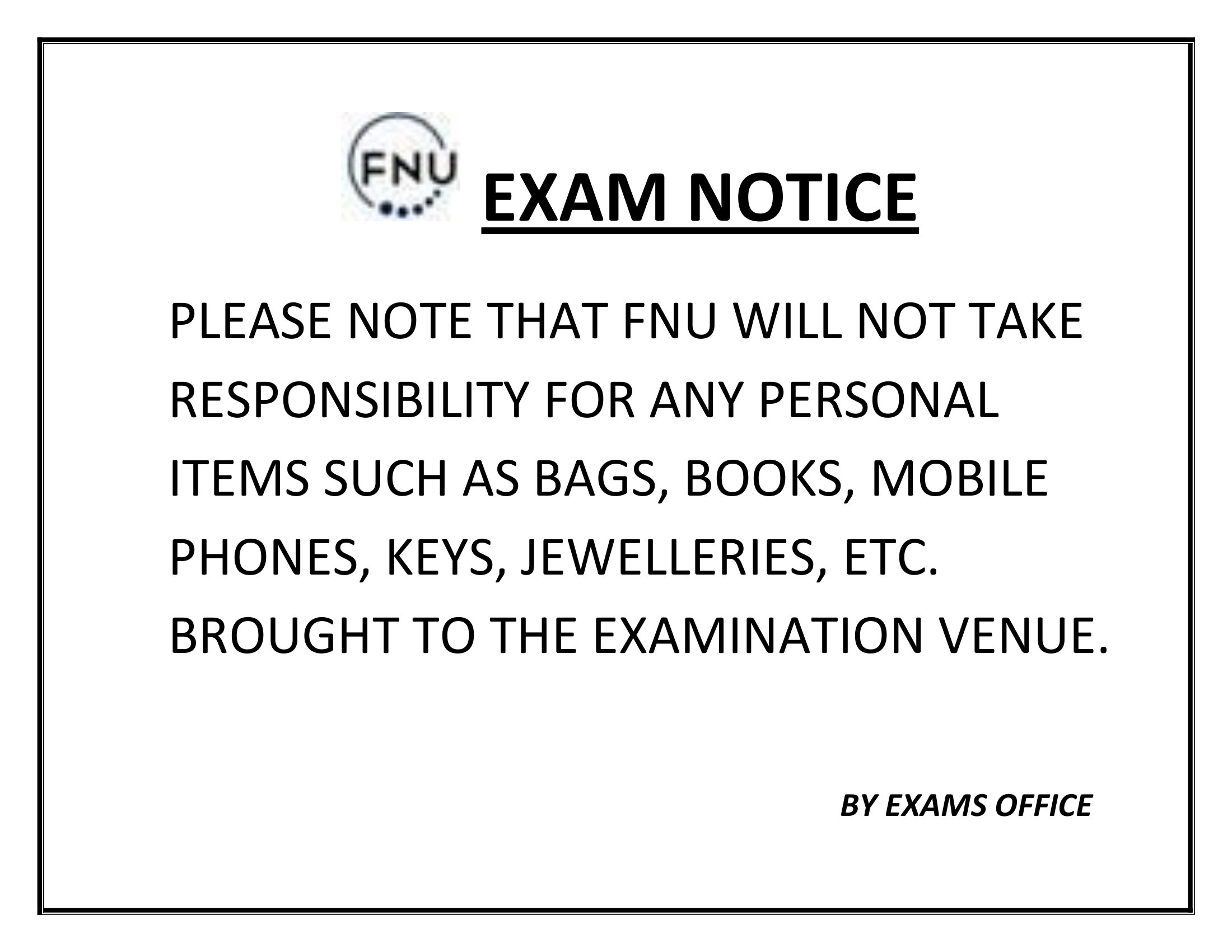 Exam Notice 2