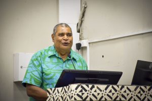 Chief Guest and Walesi Chairman, Taito Tabaleka addresed the students and staff during the World Telecommunication and Information Society Day (WTISD) 2025 event at the Derrick campus in Samabula on Friday, 16 May 2025. 