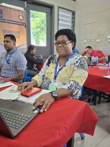 First time participant, Lice Qica at the Fiji Business Excellence Awards (FBEA) held at the Fiji National University (FNU) Nasinu Campus today.