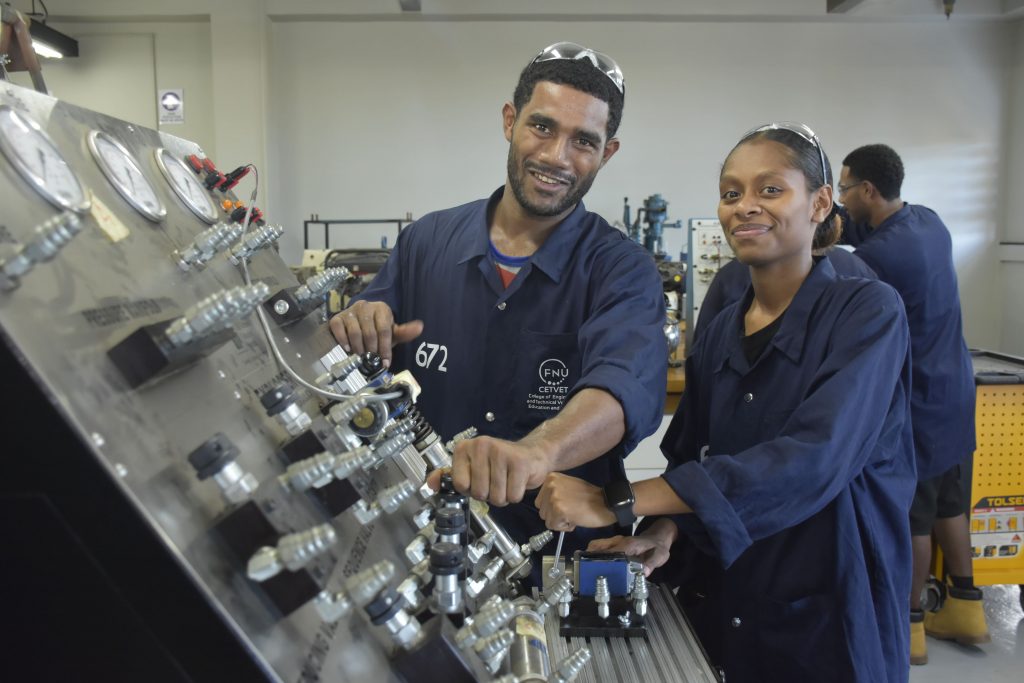 FNU students during a class at FNU's Derrick Campus.