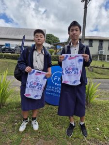 George Li and Justin Zeng at the FNU Nasinu Campus Open Day