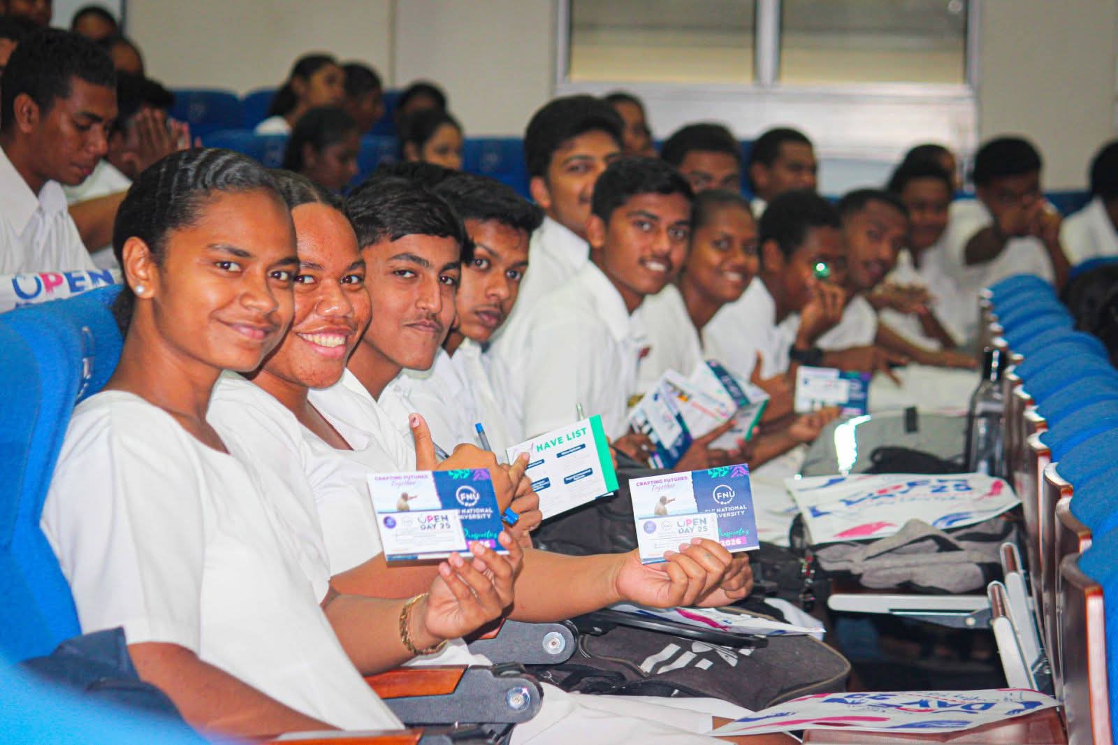 Students come in numbers to learn about their career pathways at the Bonunaqwele Campus in Nadi today.