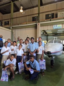 Students from Nadi Centre for Special Education visit the School of Avionics at the Bonunaqwele Campus in Nadi today.