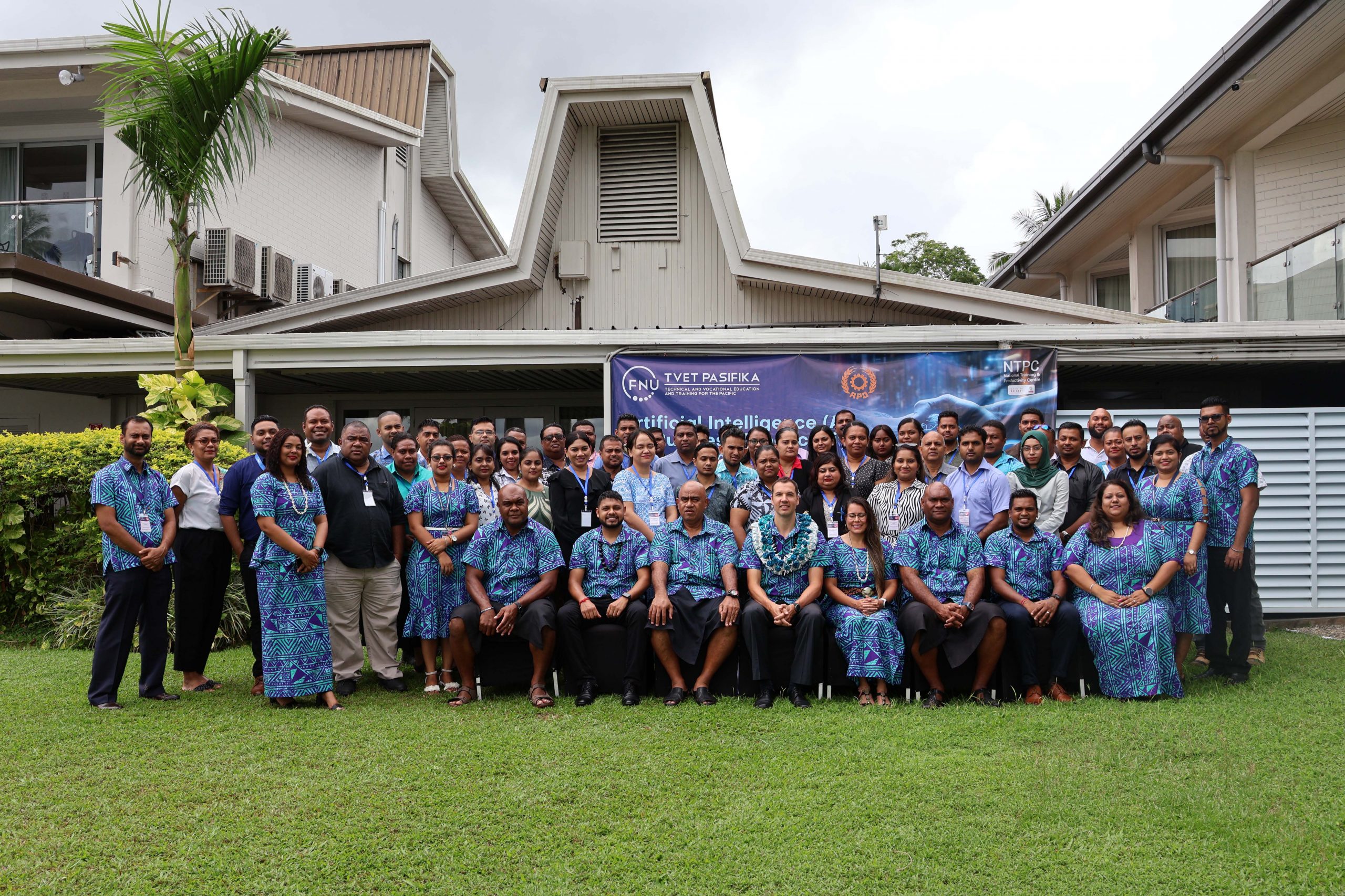 A group of 57 participants at the Artificial Intelligence (AI) for Business Productivity and Innovation Course, held at the Holiday Inn in Suva today.