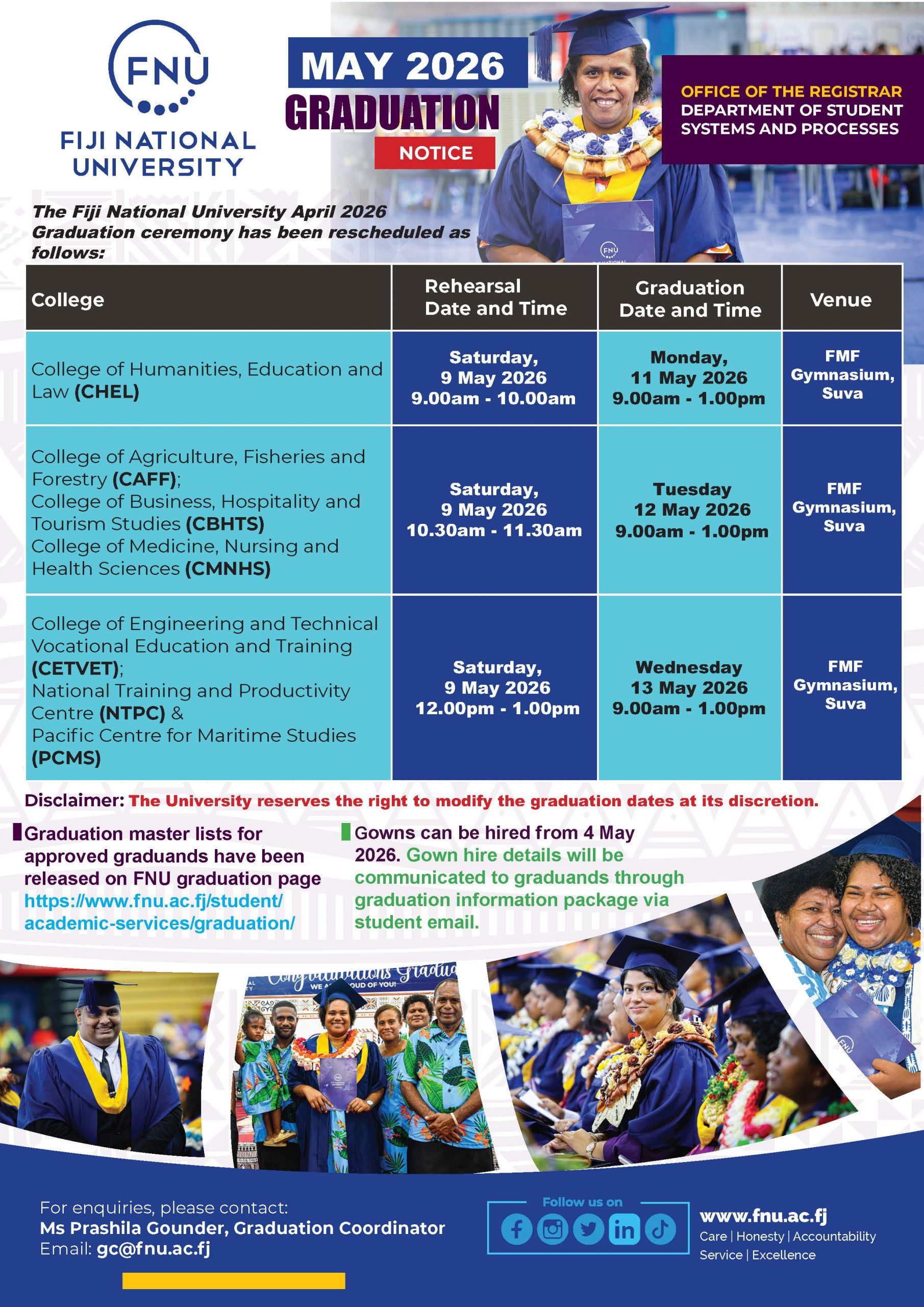 MAY 2026 GRADUATION NOTICE